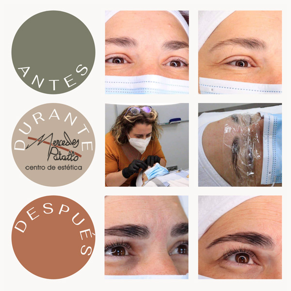 Proceso de laminado de cejas y pestañas en Centro de Estética Mercedes Patallo - Gijón